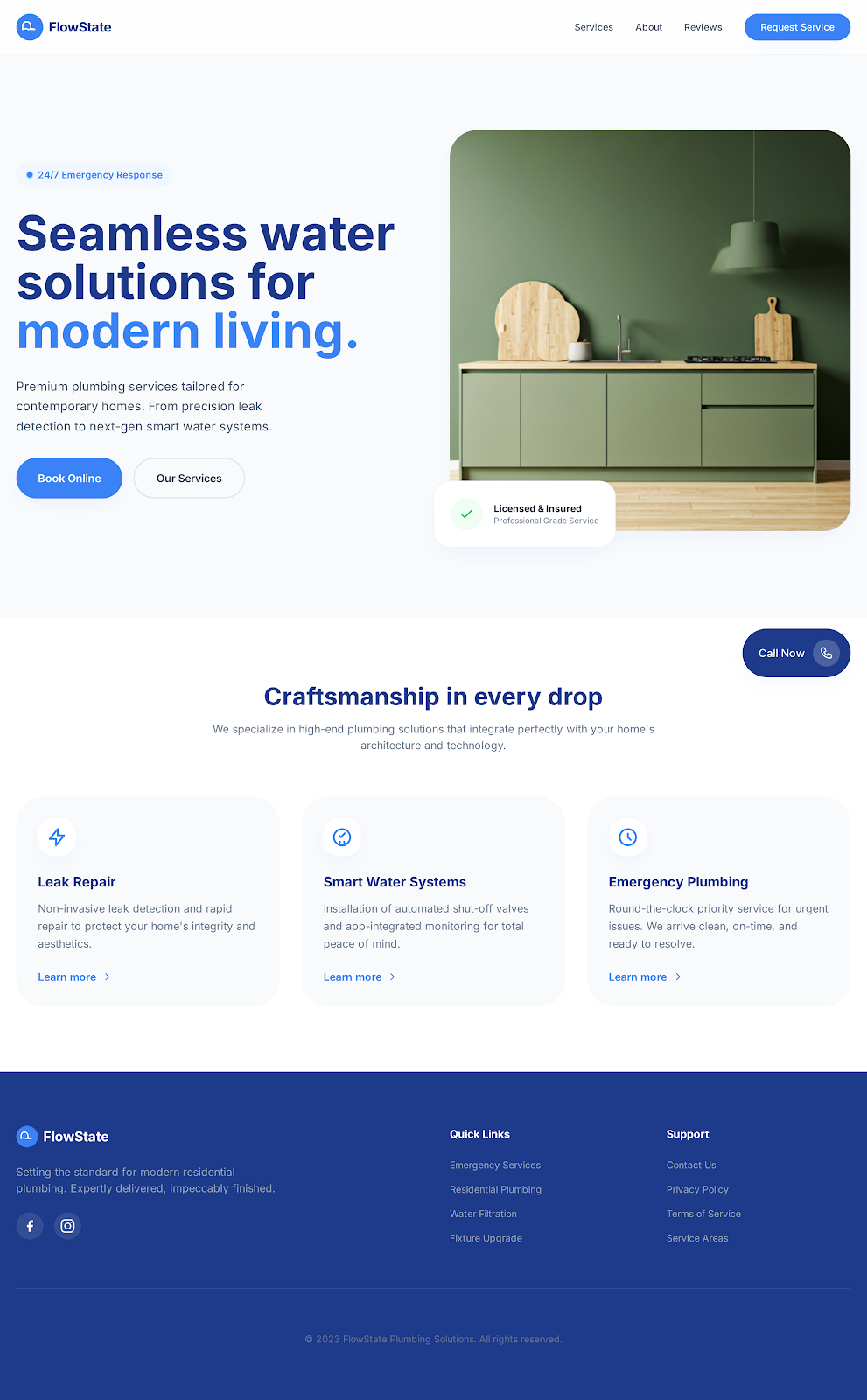 FlowState Plumbing — Plumbing Services — Modern & Minimalist