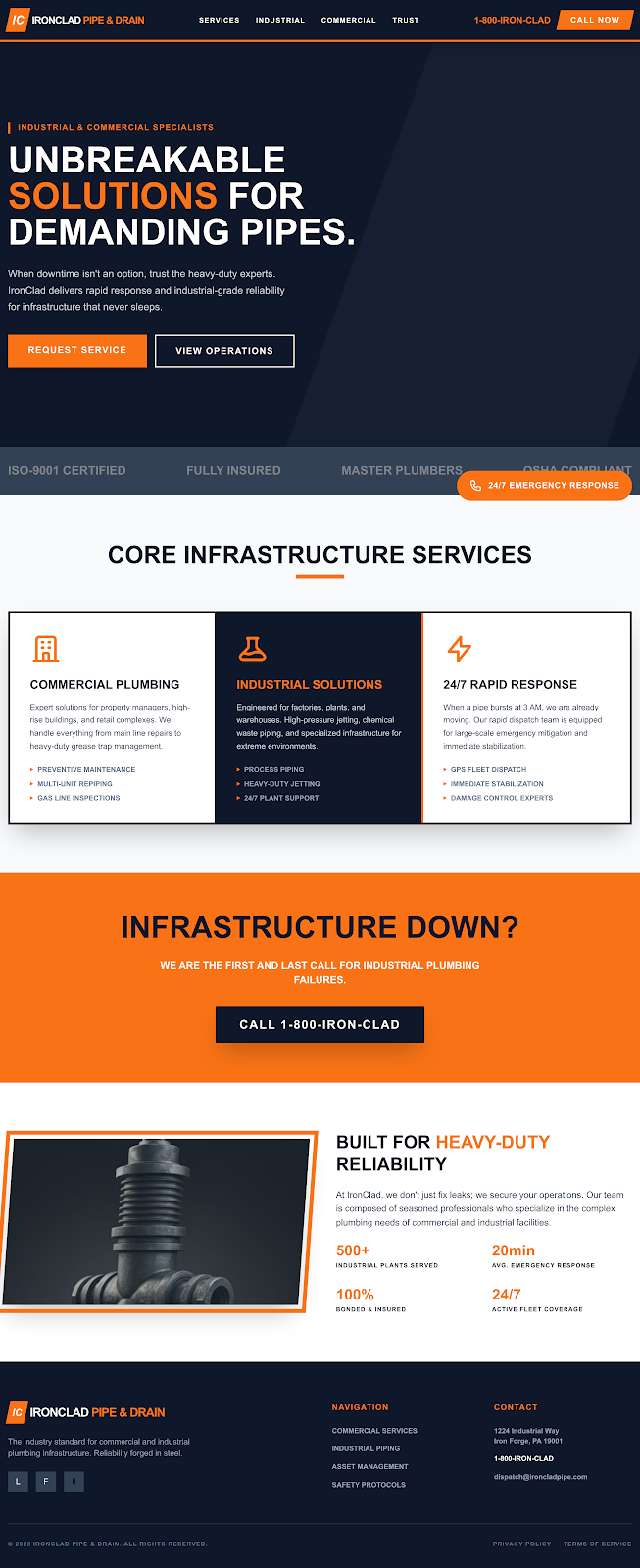 IronClad Pipe & Drain — Commercial & Industrial Plumbing
