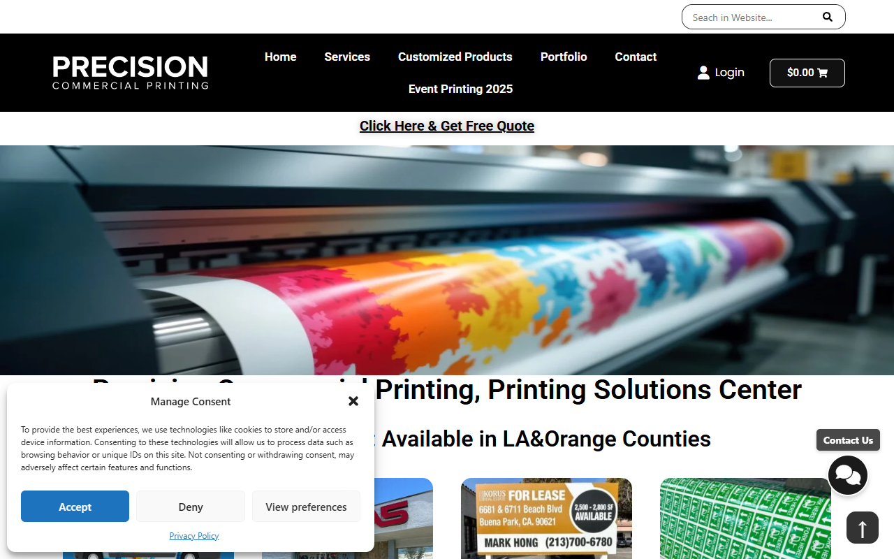 Precision Commercial Printing — B2B/B2C Printing E-Commerce